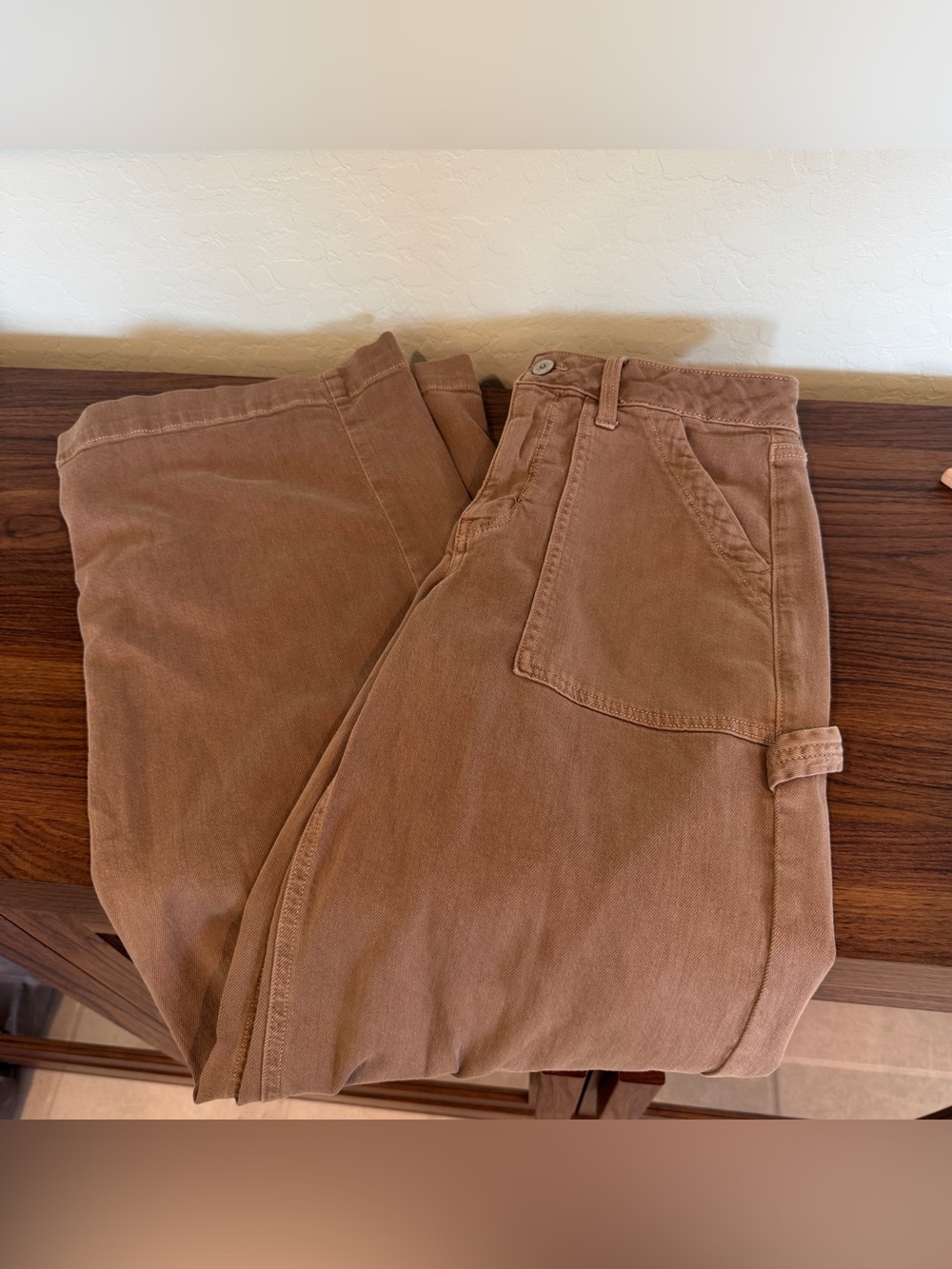 American Eagle High Rise Baggy Carpenter Pants Brown